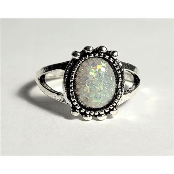 34) SILVER TONE WITH LAB CREATED