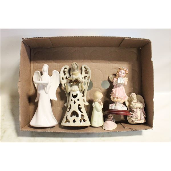 LOT OF 5 CERAMIC ANGEL FIGURINES