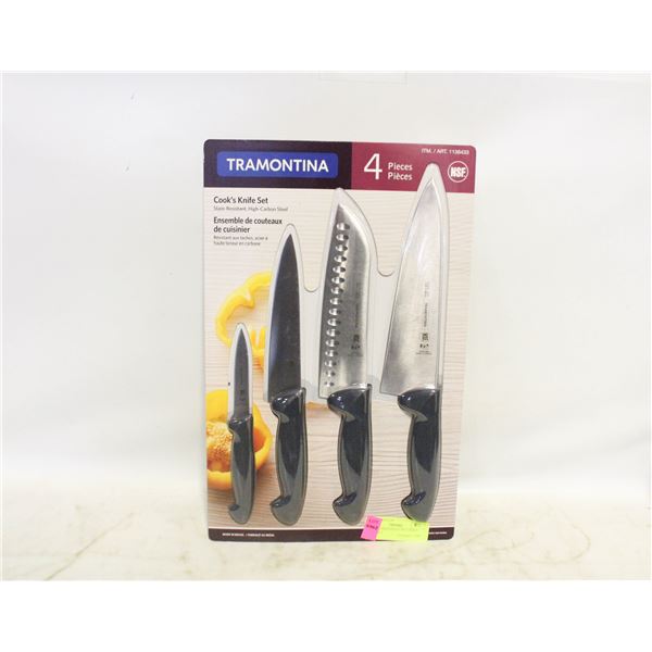 NEW TRAMONTINA 4 PK COOK'S KNIFE SET