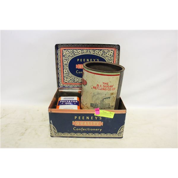 ANTIQUE TINS & PAIL ALL TOGETHER-ESTATE