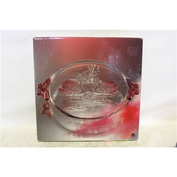 VINTAGE 70'S WALTHER-GLAS CAKE PLATE 15"