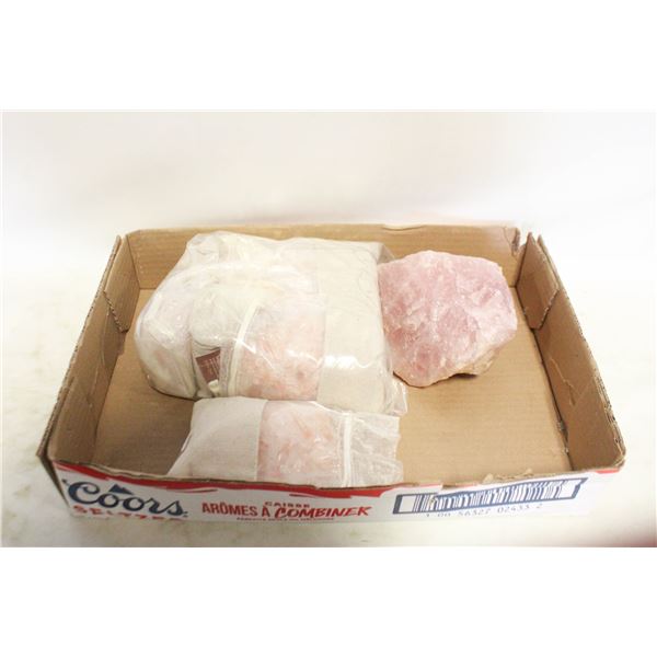 FLAT OF HIMALAYN SALT RAW PIECES+CANDLE