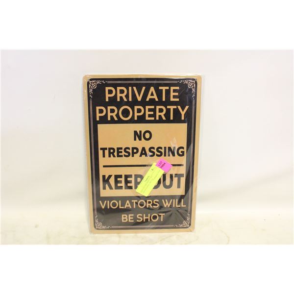 PRIVATE PROPERTY NO TRESPASSING METAL
