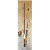 Image 1 : 2 FISHING RODS WITH REELS - MISSING TOP PART OF
