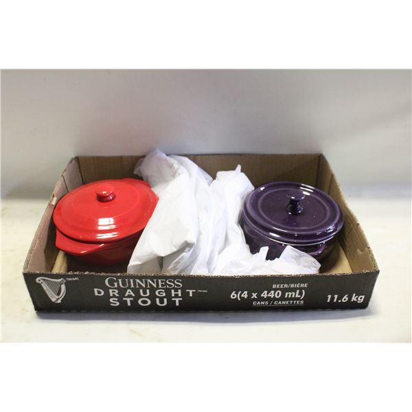 LOT OF QTY 2 MINI DUTCH OVENS