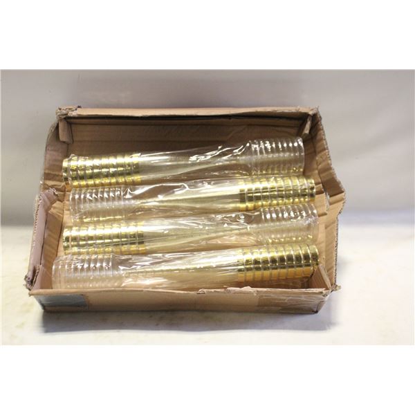 40 PACK GOLD RIMMED PLASTIC CHAMPAGNE