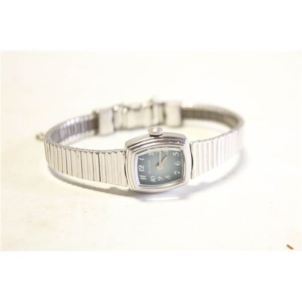 10K R.G.P WHITE BULOVA WOMEN WATCH
