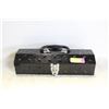 Image 1 : SMALL BLACK METAL TOOL BOX (15"L X 16"W X 4"H)