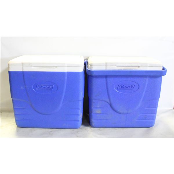 2 COLEMAN BLUE COOLERS
