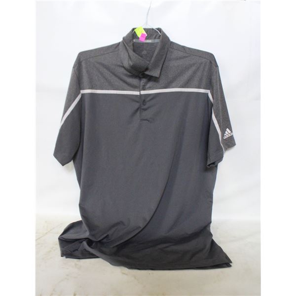 ADIDAS MENS GRAY TWO TONE POLO WITH