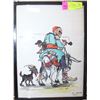 Image 1 : VINTAGE INK+COLOUR DRAWING GOAT+MULE A.SHOP JAI