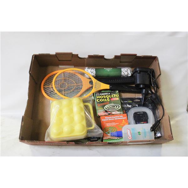 LARGE FLAT OF CAMPING ITEMS