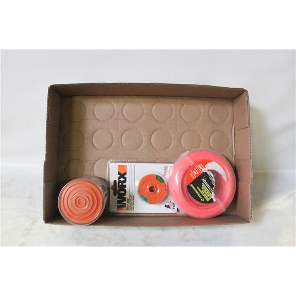 4 NEW WORX GRASS TRIMMER REELS WITH EXTRA CORD