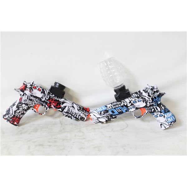 PAIR OF GRAFFITI GEL BLASTER PISTOLS ONE WILL