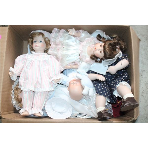 LOT OF 4 PORCELAIN DOLLS