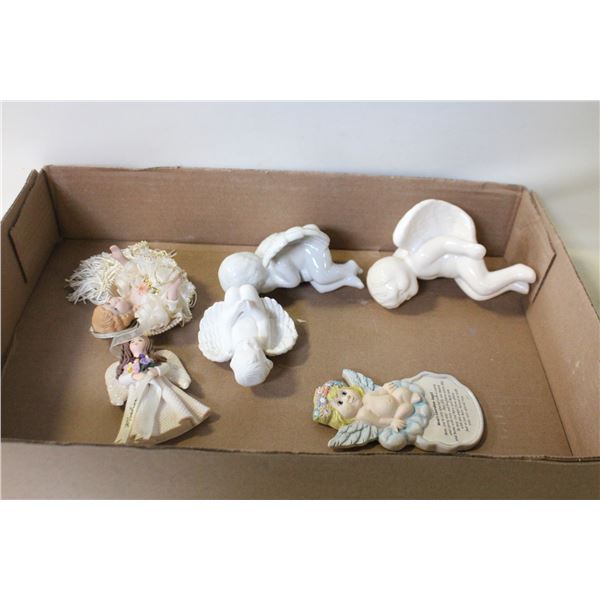 LOT OF 6 CERAMIC ANGEL  FIGURES