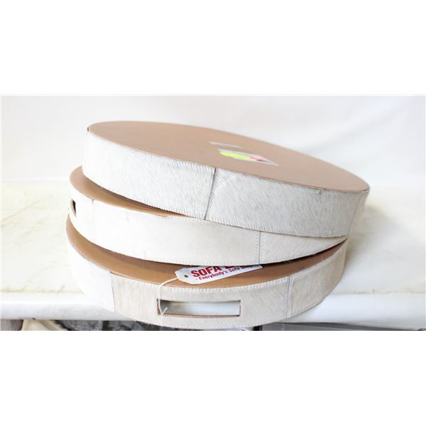 BRAND NEW – SET OF 3 ROUND DECORATIVE