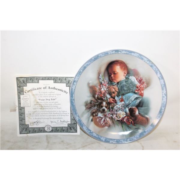 BRADFORD EXCHANGE  'PUPPY DOG TAILS' COLLECTOR PLA