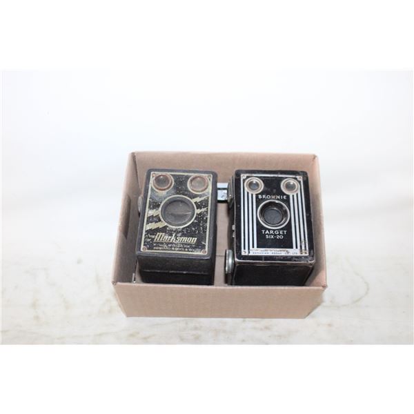 (2) ANTIQUE BOX CAMERAS