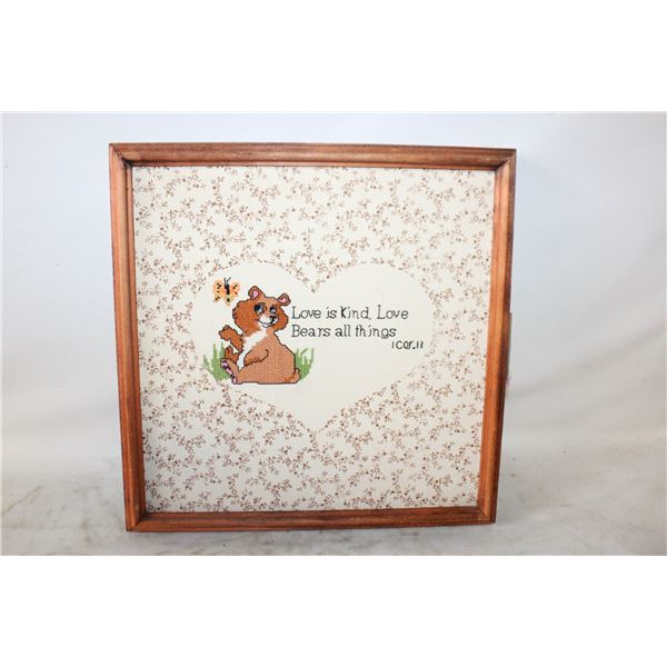 VINTAGE NEEDLEWORK LOVE IS KIND,