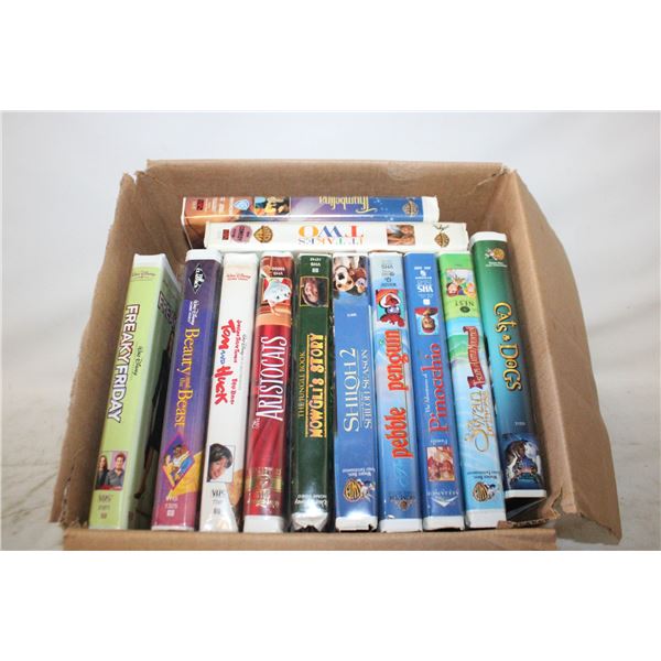 BOX OF DISNEY/WARNER BROS VHS TAPES