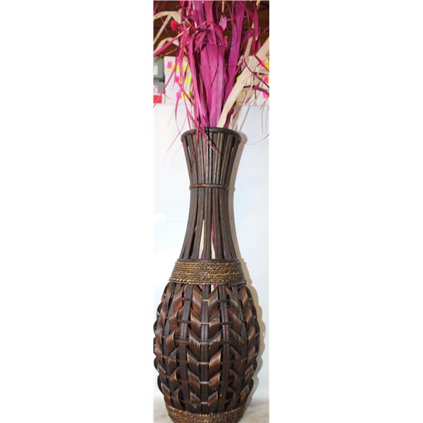 FLORAL ARRANGEMENT IN WICKER VASE