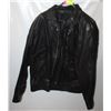 Image 1 : BLACK LEATHER COAT - USED - SIZE M