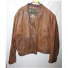 Image 1 : BROWN LEATHER COAT - USED - SIZE L