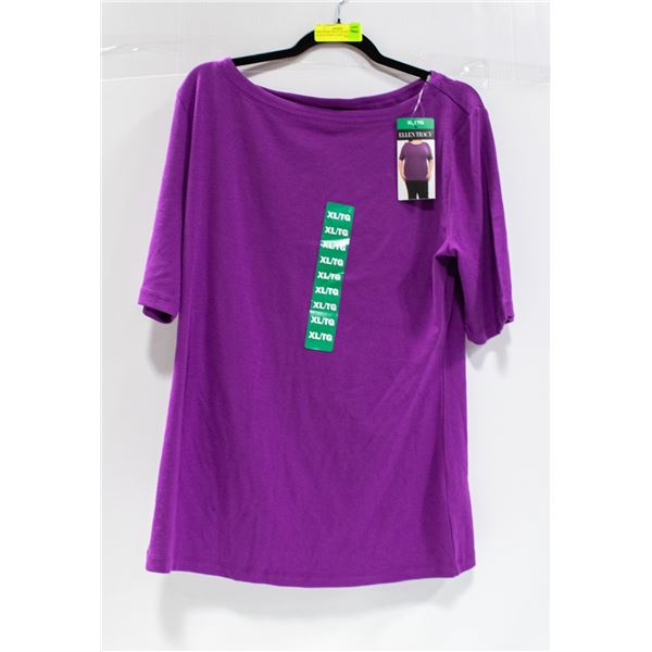 NEW ELLEN TRACY QUARTER SLEEVE PURPLE SHIRT SZ XL