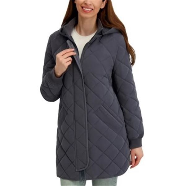 NEW KENSIE DIAMOND QUILTED RIB KNIT COAT SIZE MED