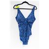 Image 1 : ROOTS WOMENS PADDED SWIMSUIT BLUE SIZE 12