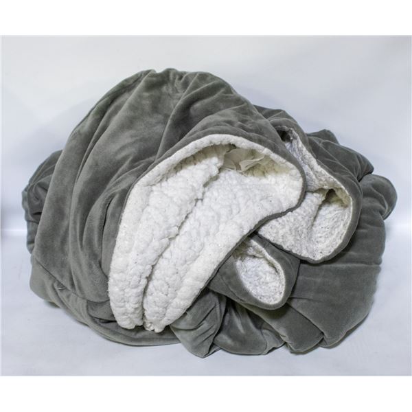THE COMFY SHERPA-LINED WEARABLE SWEATER BLANKET