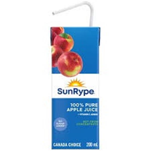 BOX OF 35 SUNRYPE PURE APPLE JUICE BOXES