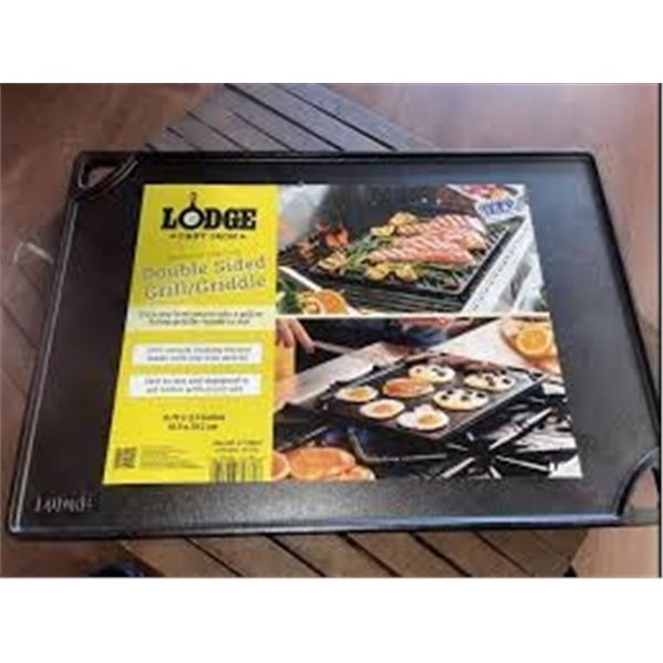 LODGE SEASONED CAST IRON DOUBLE SIDED GRILL