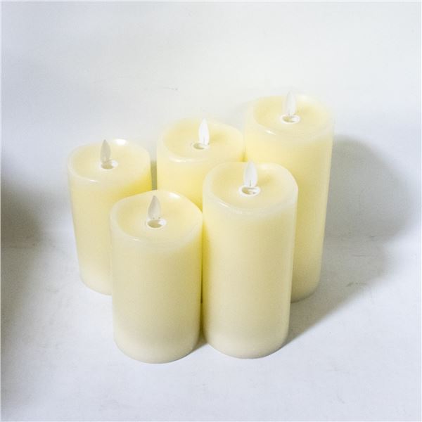 5 PIECE STERNO HOME FLICKERING LED LIGHT CANDLES