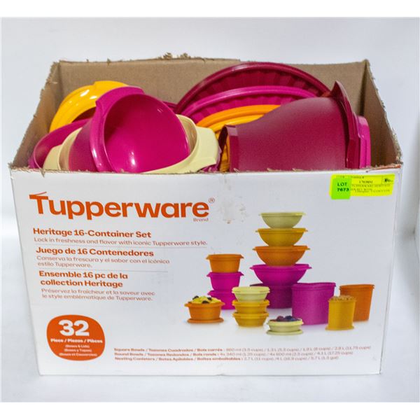 32 PIECE TUPPERWARE HERITAGE CONTAINER SET WITH