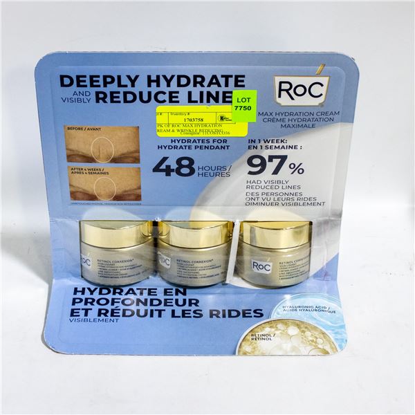 3 PK OF ROC MAX HYDRATION CREAM & WRINKLE REDUCING