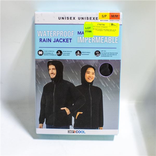 32 DEGREE COOL UNISEX WATERPROOF RAIN JACKET BLACK