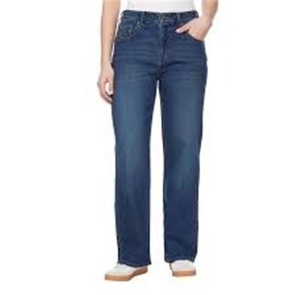 BUFFALO DELLA HIGH-RISE WIDE LEG JEANS BLUE SZ 12