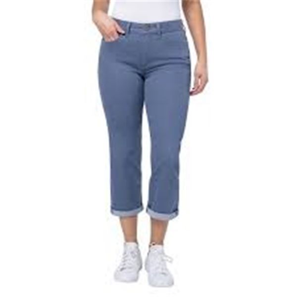 NEW SANTANA WOMENS DENIM CAPRI JEANS BLUE SIZE 12