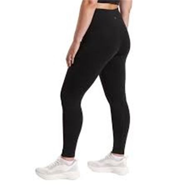 AURUM WOMENS SLICK LEGGINGS BLACK SIZE LARGE