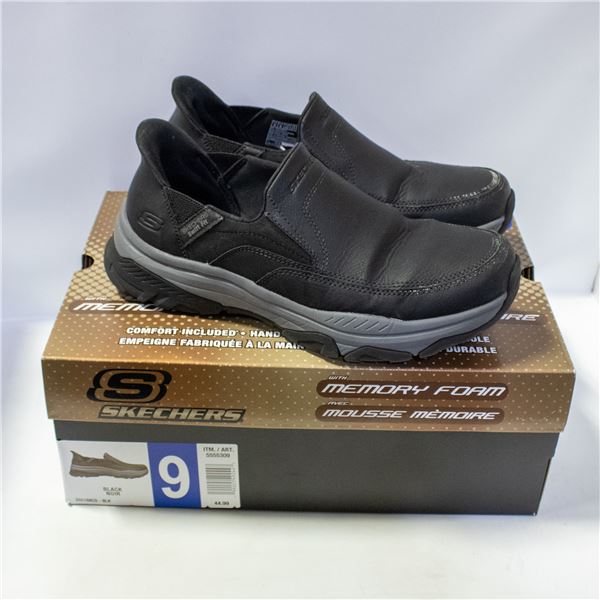 SKECHERS MENS MEMORY FOAM SHOES BLACK SIZE 9