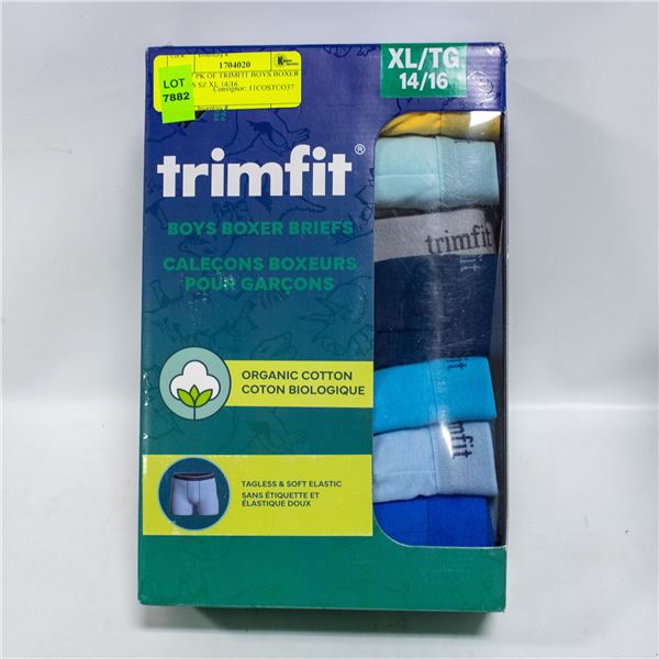 NEW 7 PK OF TRIMFIT BOYS BOXER BRIEFS SZ XL 14/16
