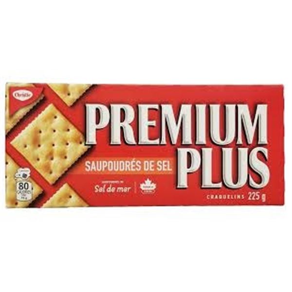 4 PACK OF PREMIUM PLUS SALTED TOP CRACKERS - 225G