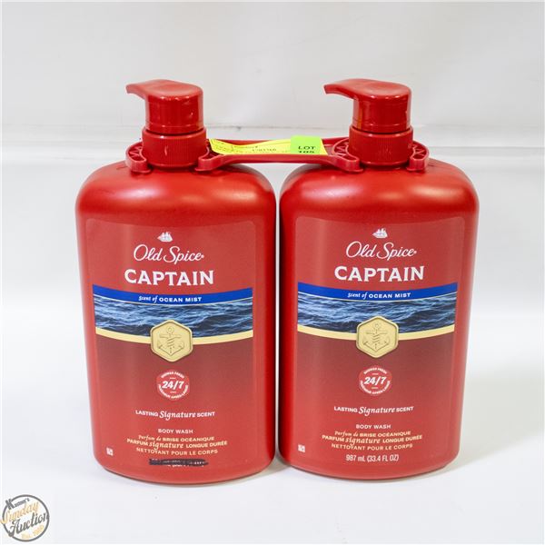 2 PACK OF OLD SPICE CAPTAIN BODY WASH, OCEAN MIST