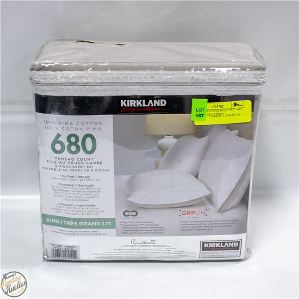 6 PIECE KIRKLAND SHEET SET - 680 THREAD COUNT PIMA