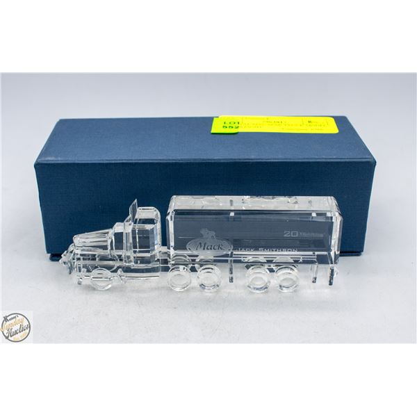 CRYSTAL MAC SEMI TRUCK MODEL / PAPERWEIGHT