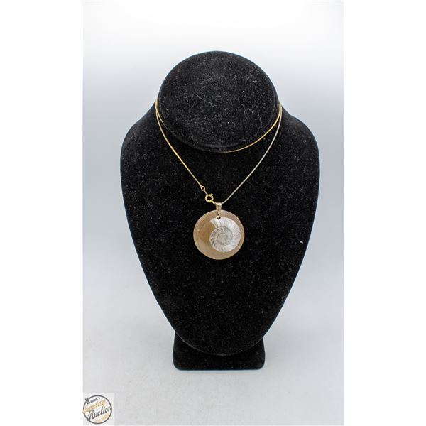 AMMONITE FOSSIL PENDANT WITH NECKLACE