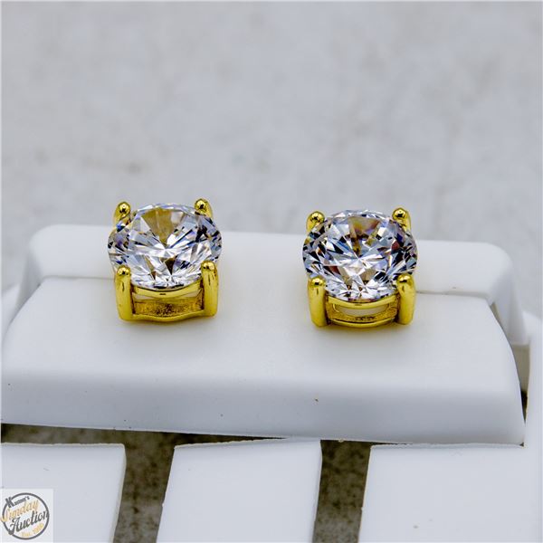 NEW GOLD PLATED ROUND STUD EARRINGS