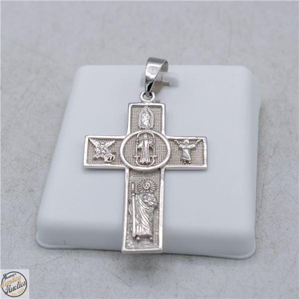 NEW SILVER PLATED CROSS PENDANT